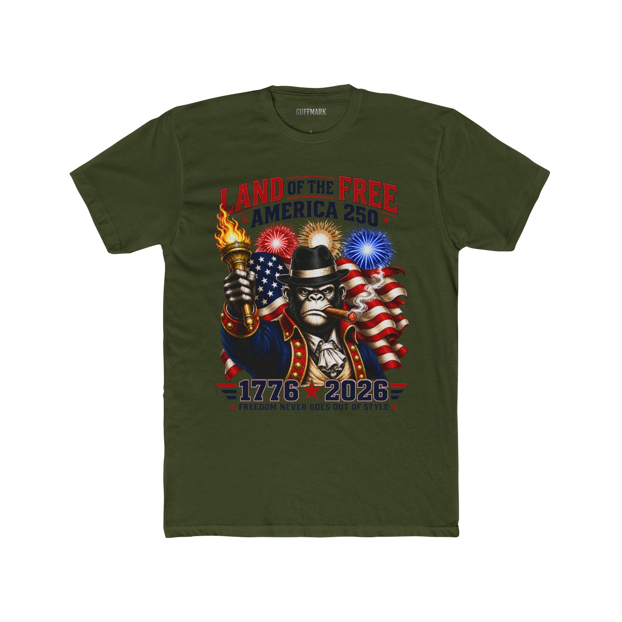 GuffMark Land of the Free America 250 Tee – Freedom Never Goes Out of Style (1776–2026)