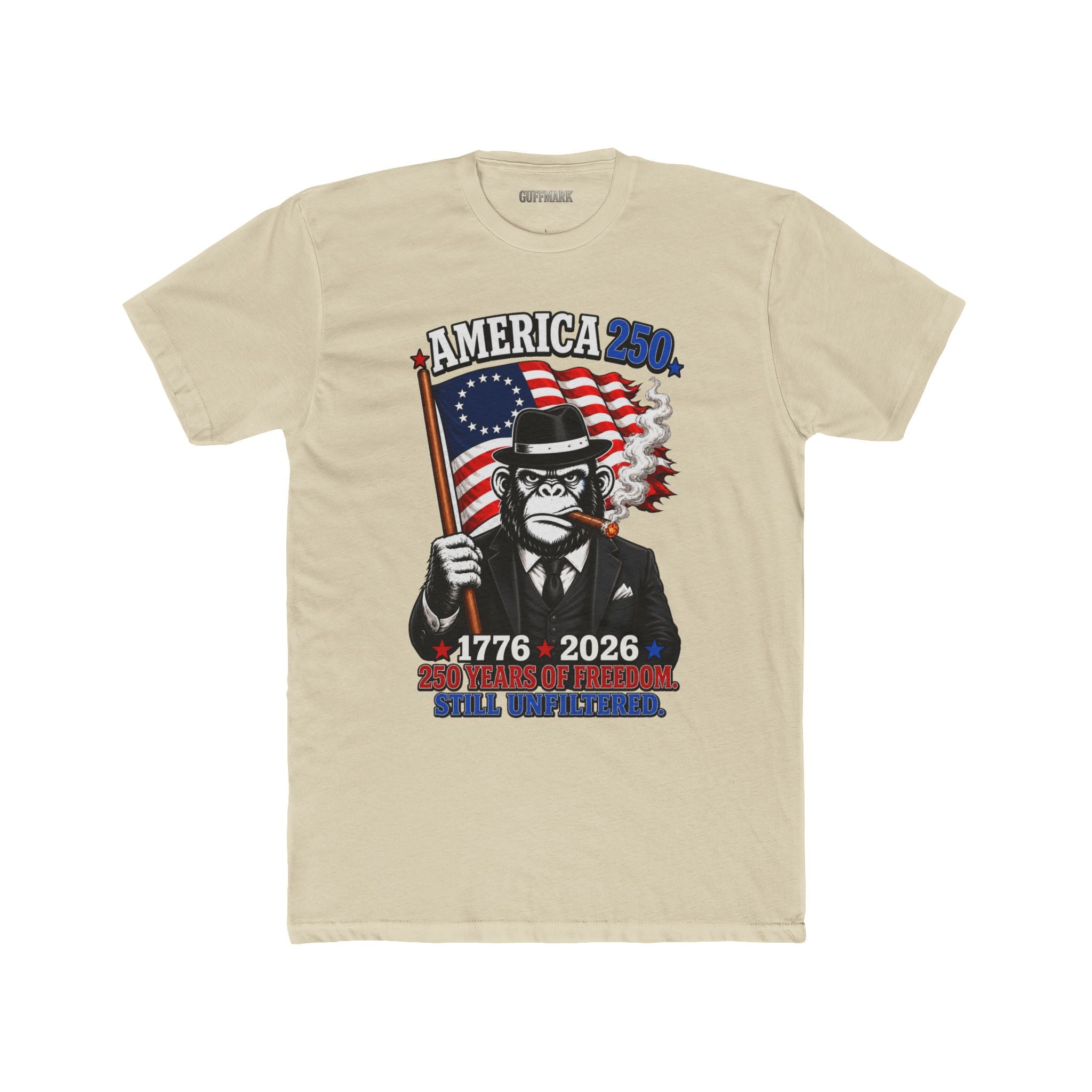 GuffMark America 250 Gorilla Tee | 1776–2026 Patriotic Cigar Graphic Shirt