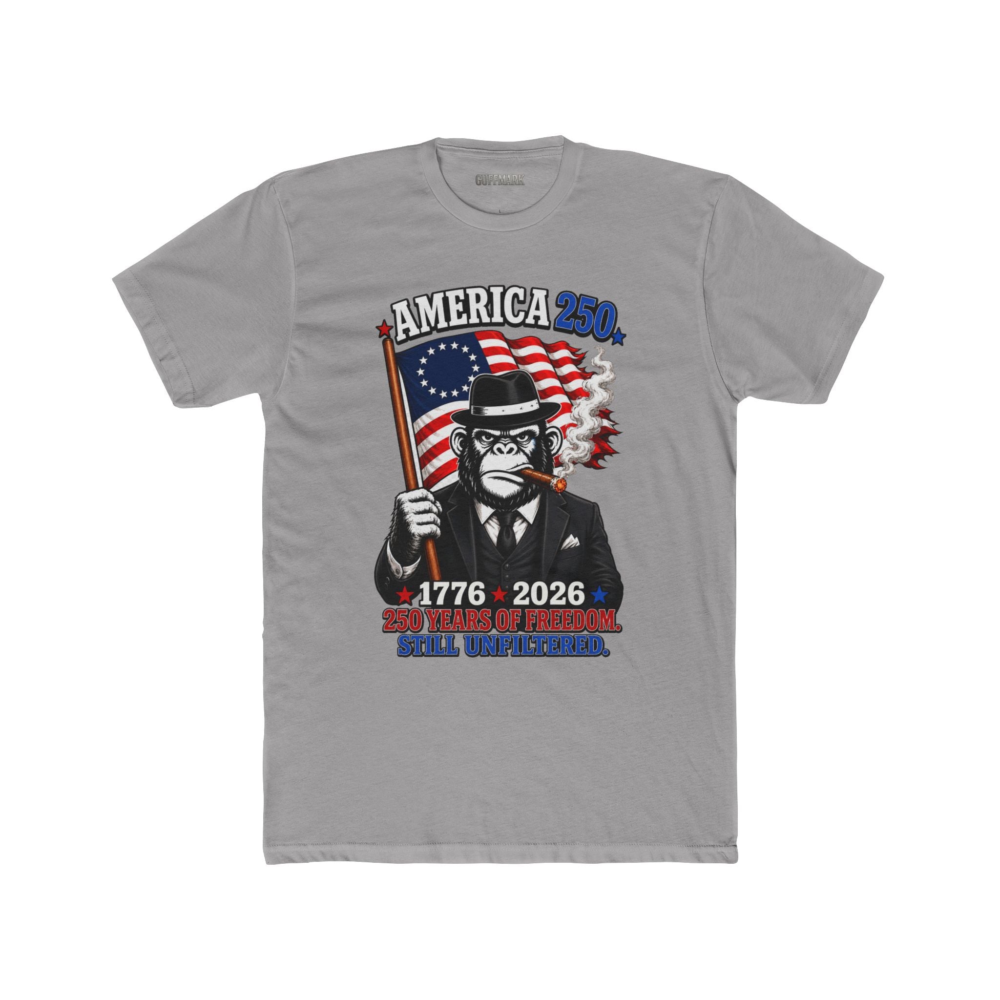 GuffMark America 250 Gorilla Tee | 1776–2026 Patriotic Cigar Graphic Shirt