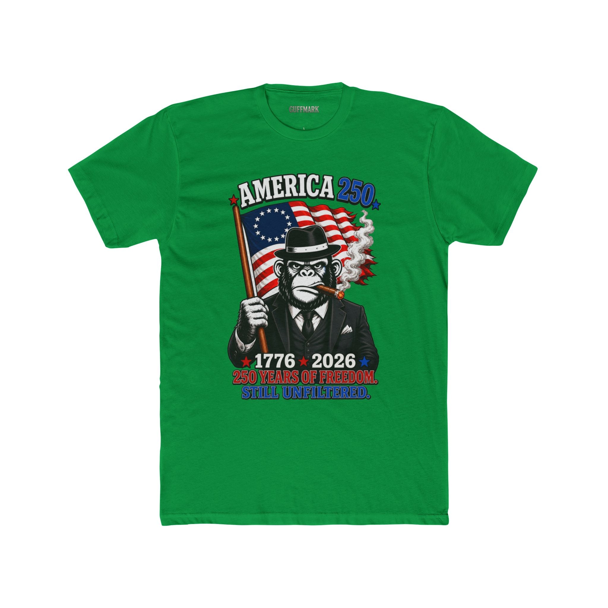 GuffMark America 250 Gorilla Tee | 1776–2026 Patriotic Cigar Graphic Shirt